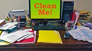 how to declutter messy desk spencer coffman