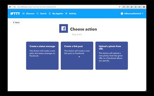 steemitvideos automatically share steemit post to facebook ifttt spencer coffman choose action