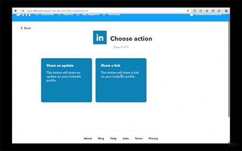 steemitvideos automatically share steemit post to linkedin ifttt spencer coffman choose action